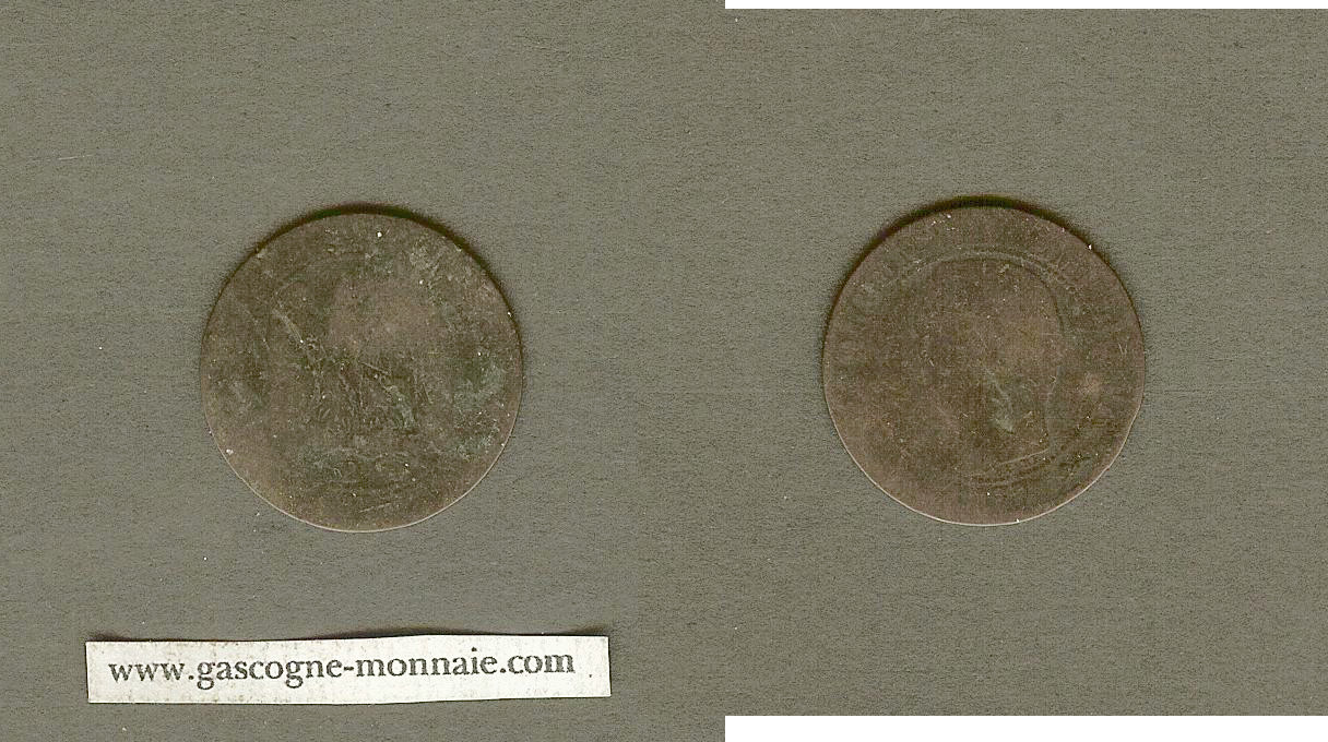 5 centimes Napoléon III 1857D Lyon B